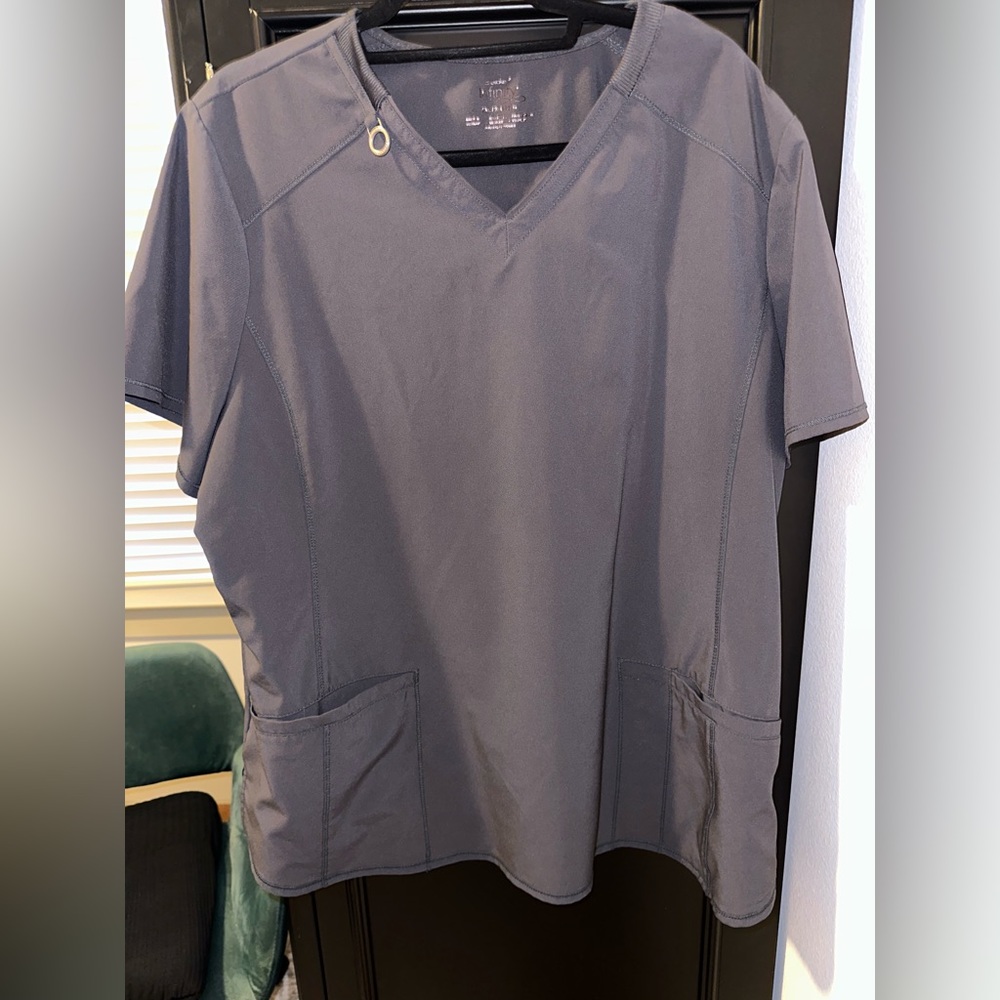Cherokee Infinity Grey Scrub Top